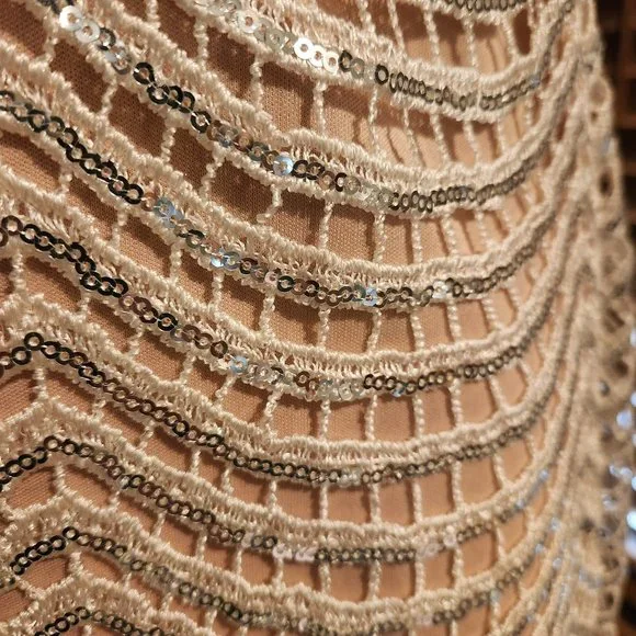 Lele White and Silver Sequin Mini Dress - Picture 6 of 8